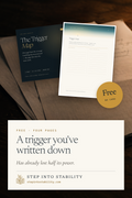 The Trigger Map, a free four-page printable from the Gambling Recovery Journal: name the twenty minutes before the bet. A4 and US Letter PDF.