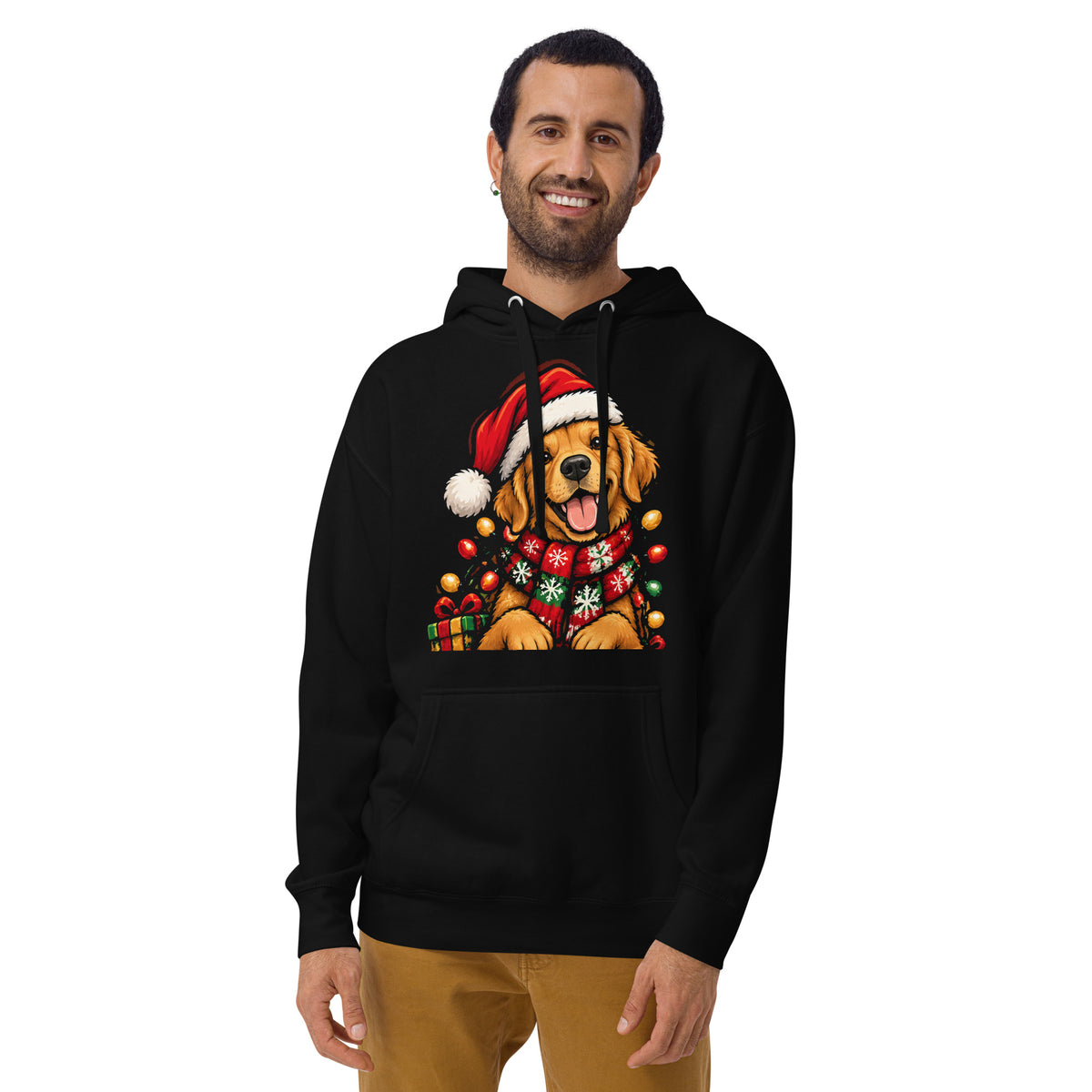 Golden Retriever Christmas Hoodie, colour option