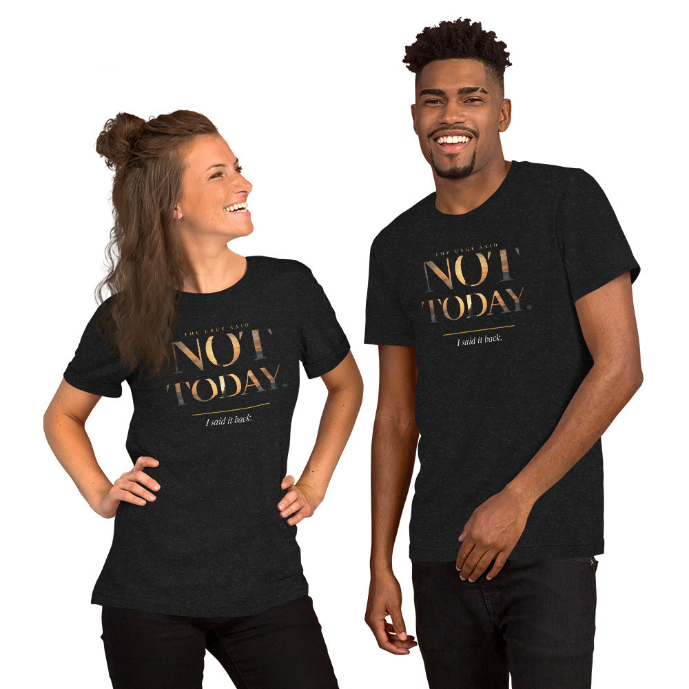 Not Today T-shirt, black heather, front lifestyle