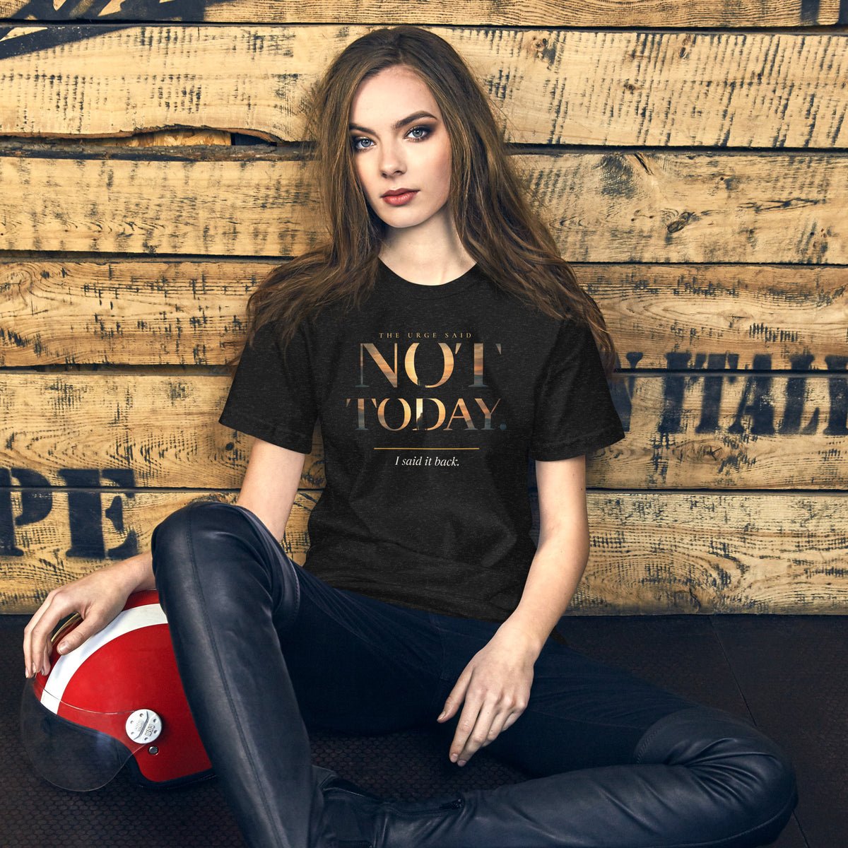 Not Today T-shirt, black heather, front view