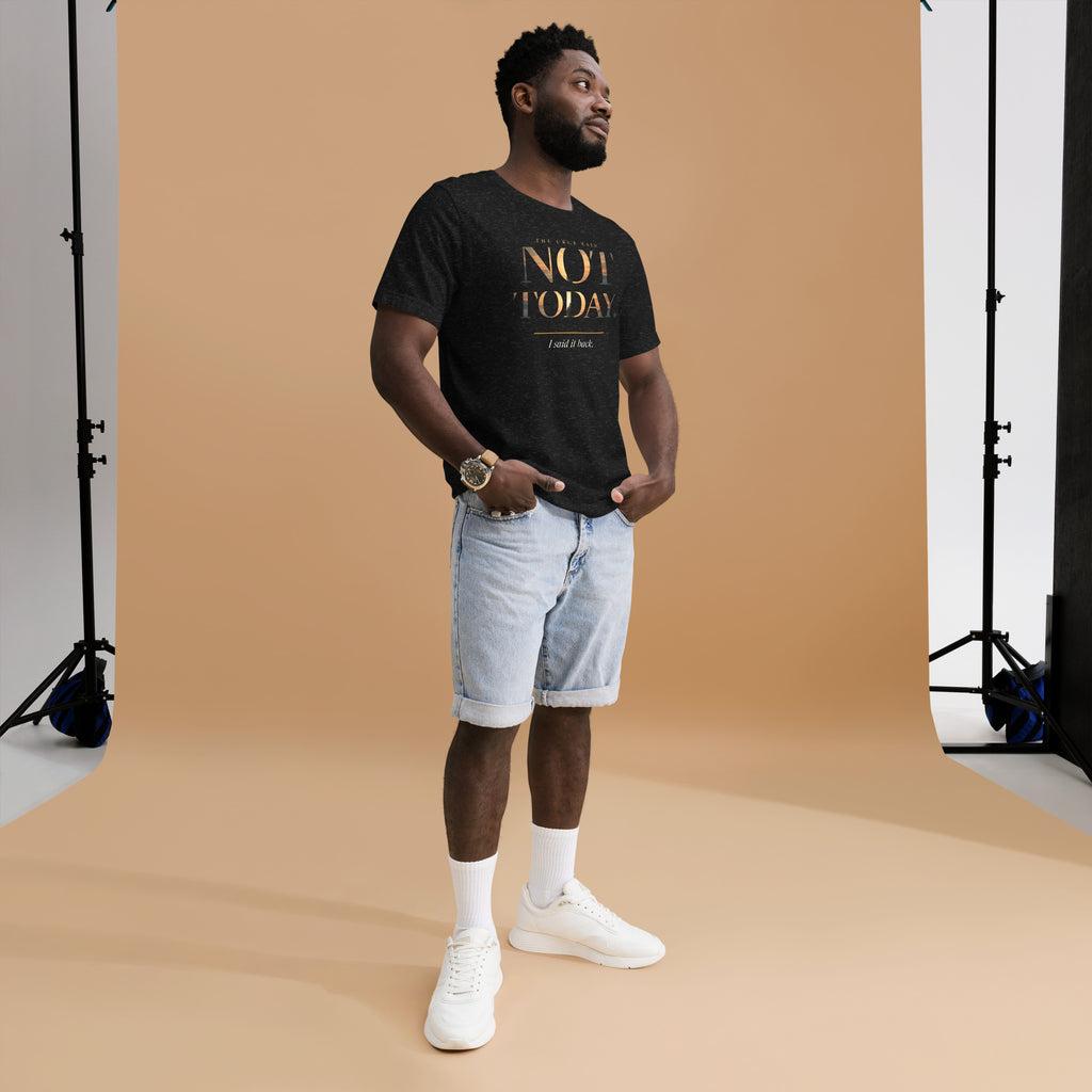 Not Today T-shirt, black heather, front close
