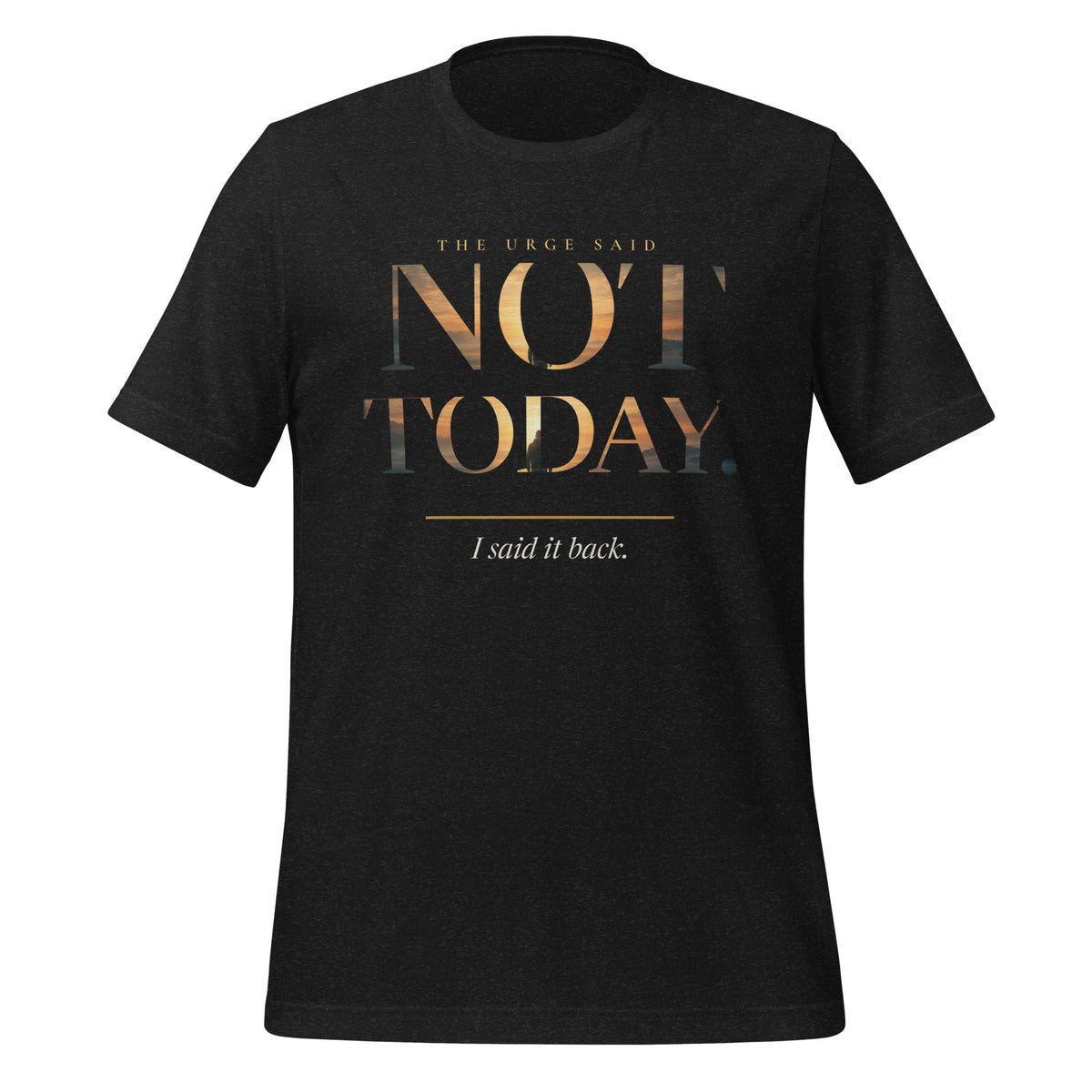 Not Today T-shirt, black heather, front flat