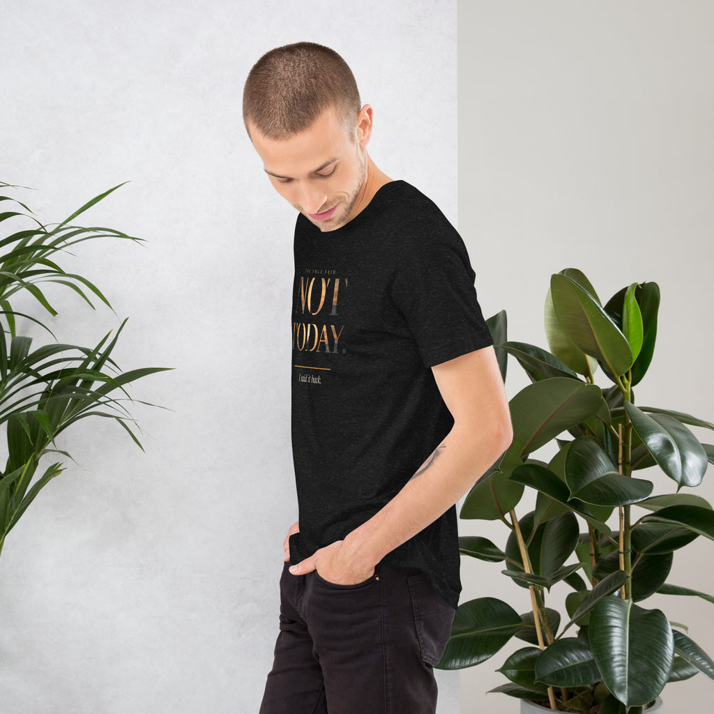 Not Today T-shirt, black heather, left side