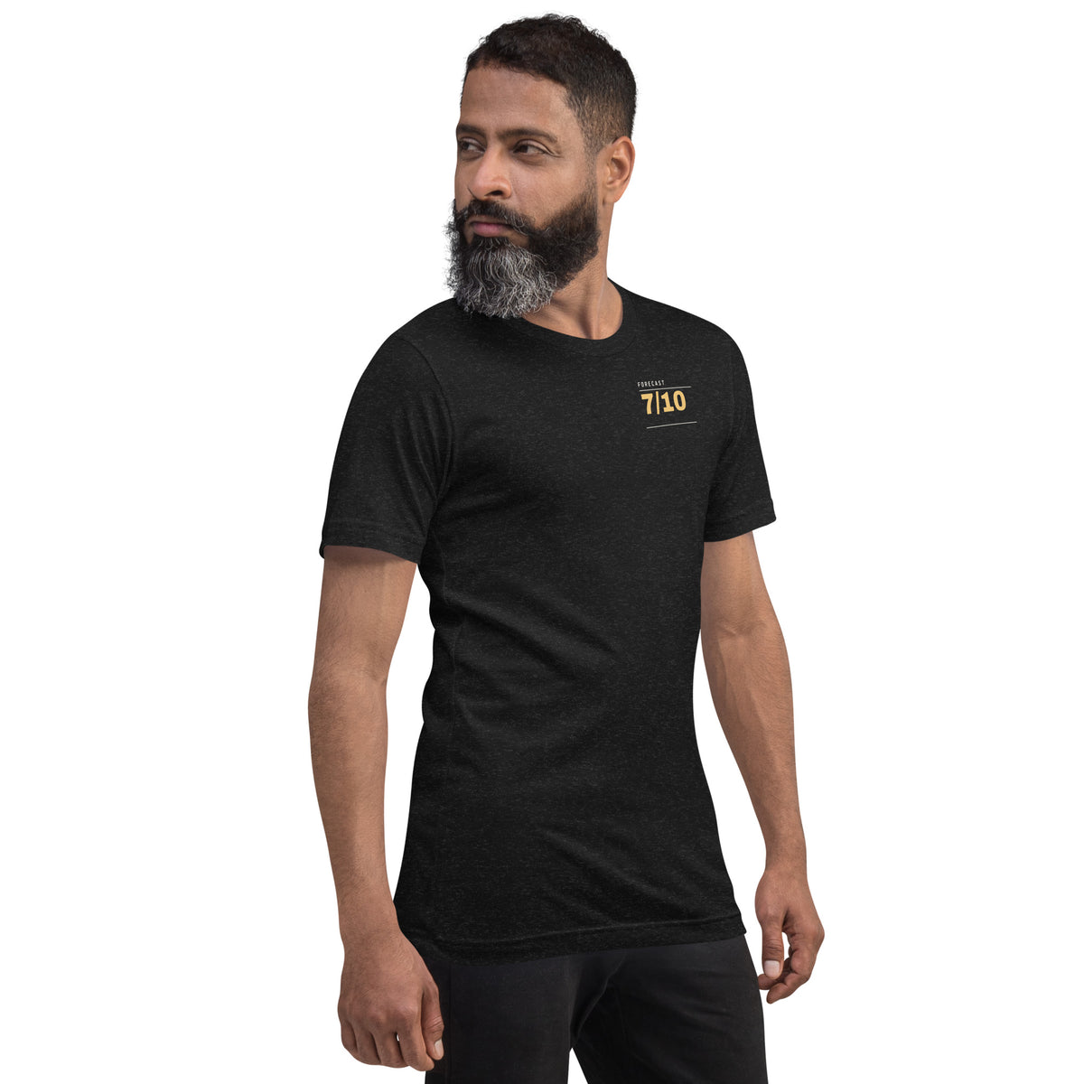 Pain Forecast T-shirt, Black Heather, right front view